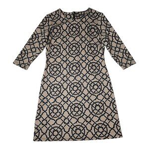 J. McLaughlin Print Dress 3/4 Sleeve Womens Small